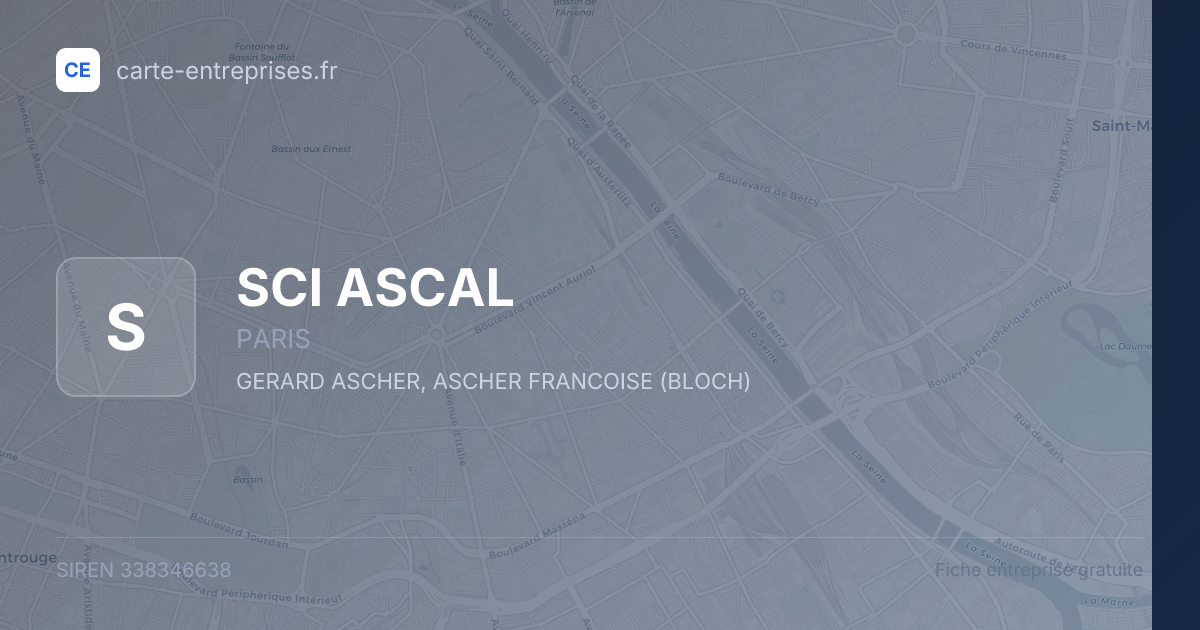 SCI ASCAL — 338346638 — fiche entreprise