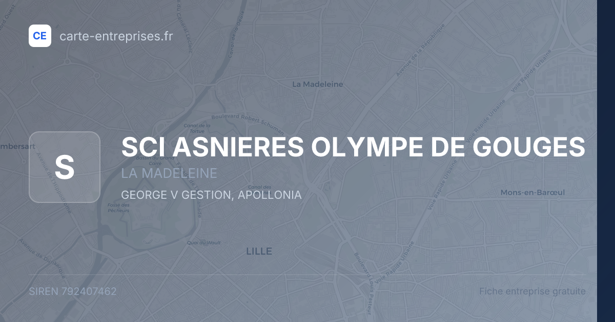 SCI ASNIERES OLYMPE DE GOUGES — 792407462 — fiche entreprise