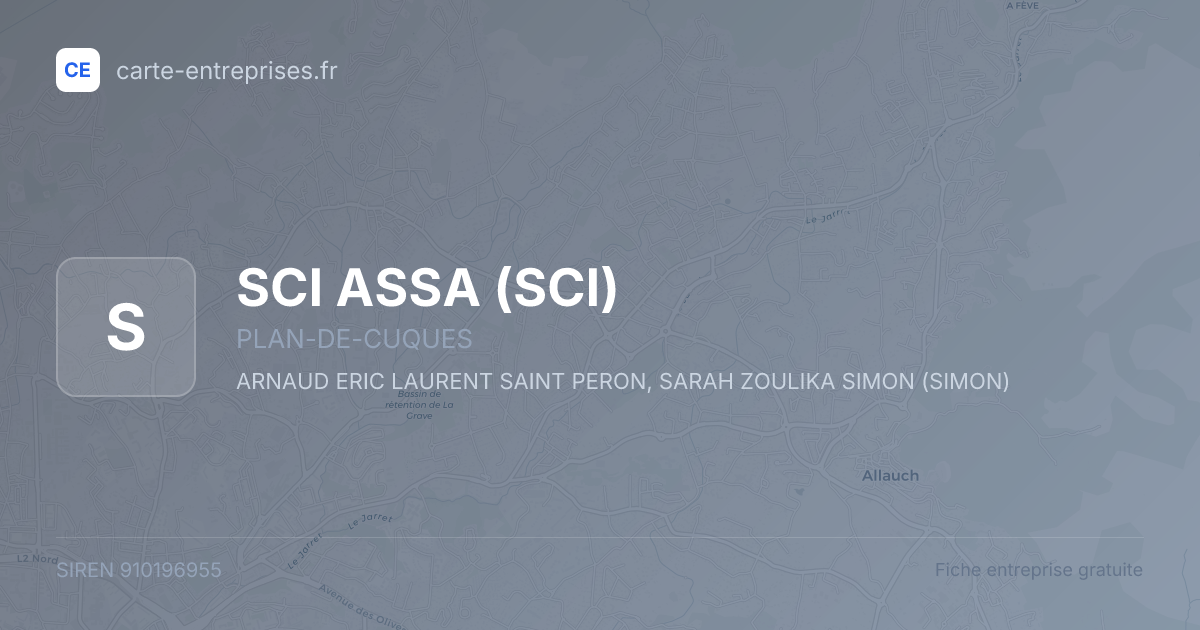 SCI ASSA (SCI) — 910196955 — fiche entreprise