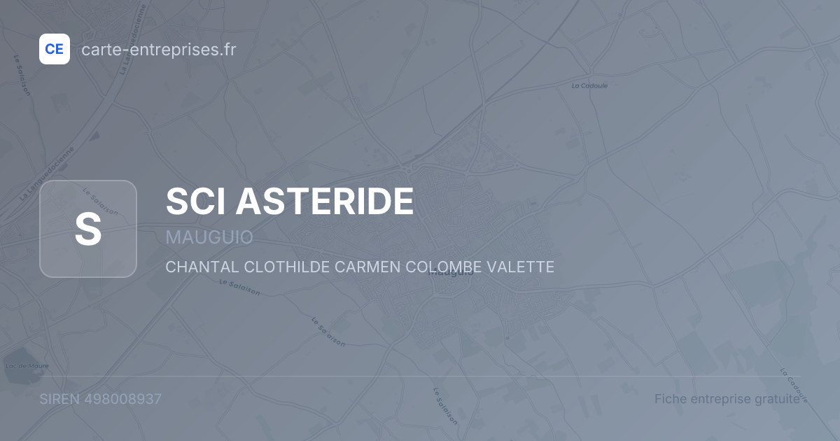 SCI ASTERIDE — 498008937 — fiche entreprise