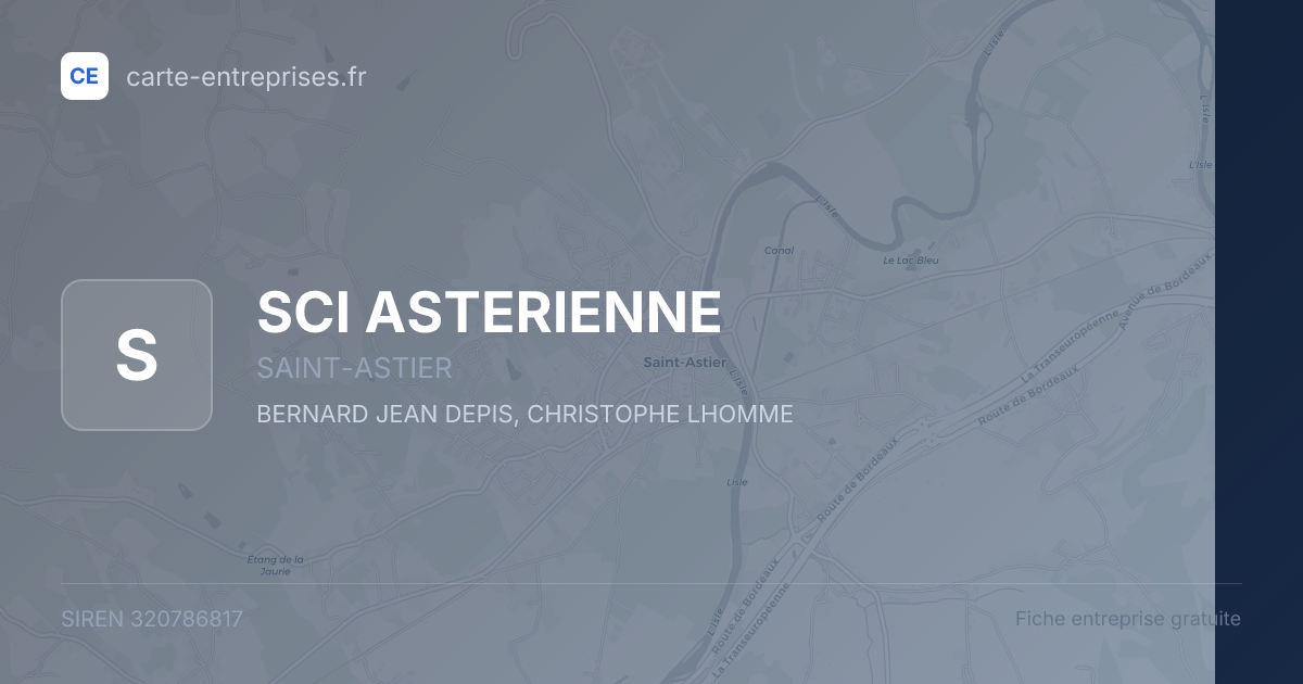 SCI ASTERIENNE — 320786817 — fiche entreprise