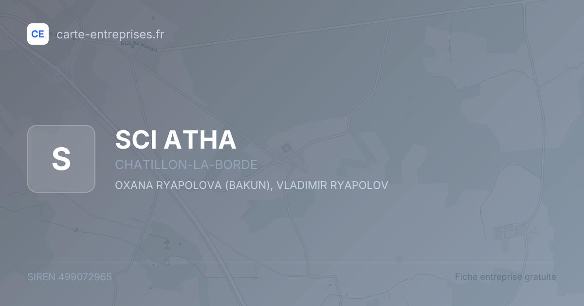SCI ATHA — 499072965 — fiche entreprise
