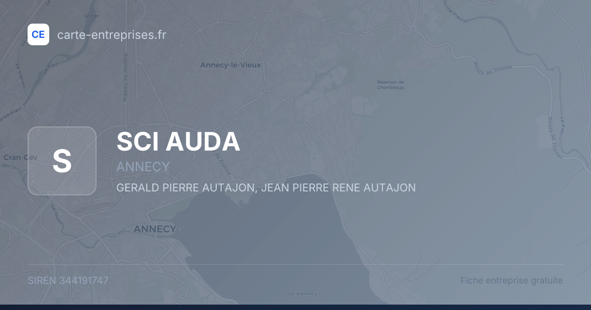 SCI AUDA — 344191747 — fiche entreprise