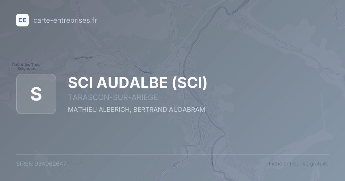 SCI AUDALBE (SCI) — 934062647 — fiche entreprise