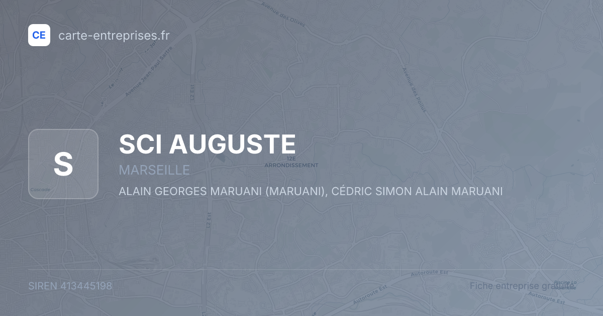 SCI AUGUSTE — 413445198 — fiche entreprise