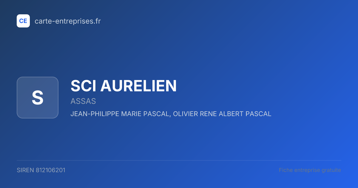 SCI AURELIEN — 812106201 — fiche entreprise