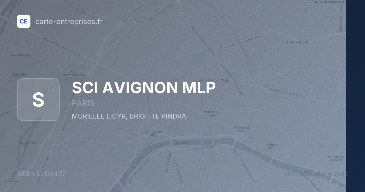 SCI AVIGNON MLP — 521364117 — fiche entreprise