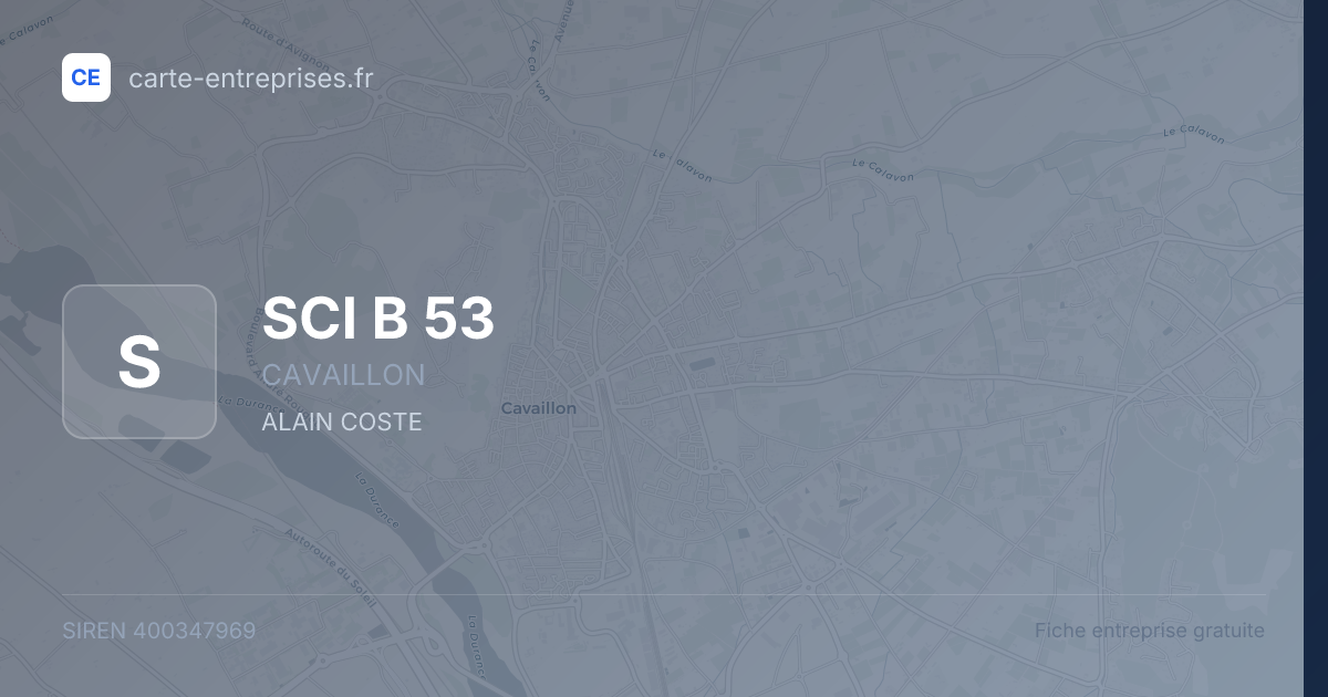 SCI B 53 — 400347969 — fiche entreprise