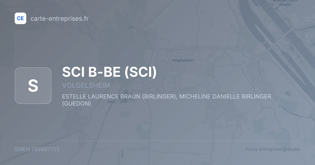 SCI B-BE (SCI) — 788697753 — fiche entreprise