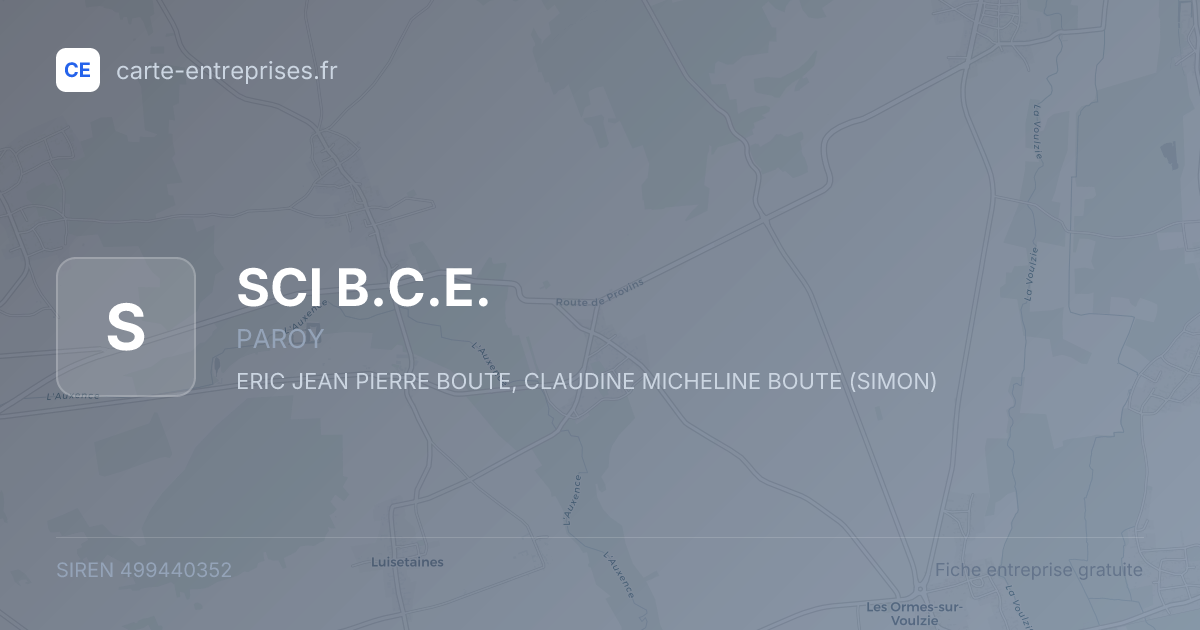 SCI B.C.E. — 499440352 — fiche entreprise