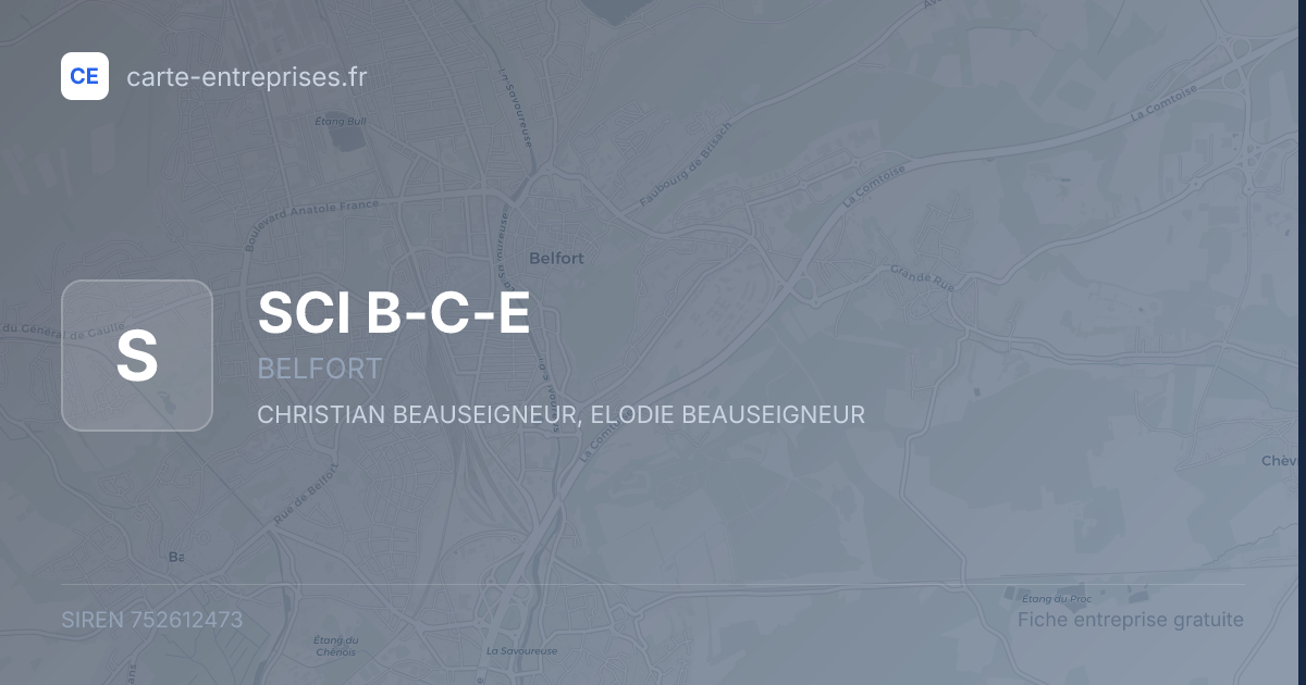 SCI B-C-E — 752612473 — fiche entreprise