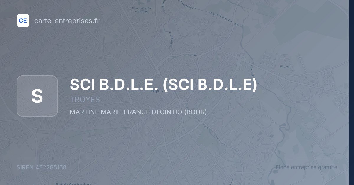 SCI B.D.L.E. (SCI B.D.L.E) — 452285158 — fiche entreprise