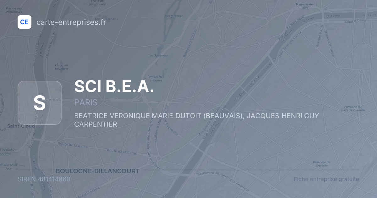 SCI B.E.A. — 481414860 — fiche entreprise