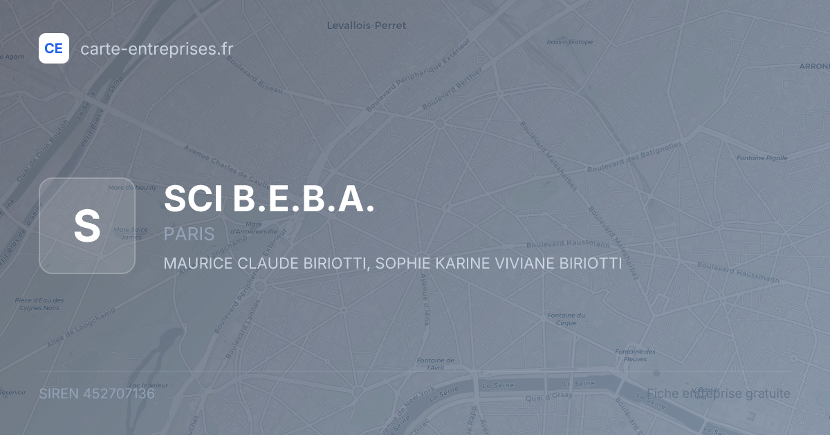 SCI B.E.B.A. — 452707136 — fiche entreprise