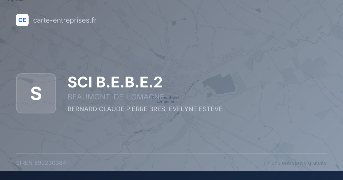 SCI B.E.B.E.2 — 892230384 — fiche entreprise