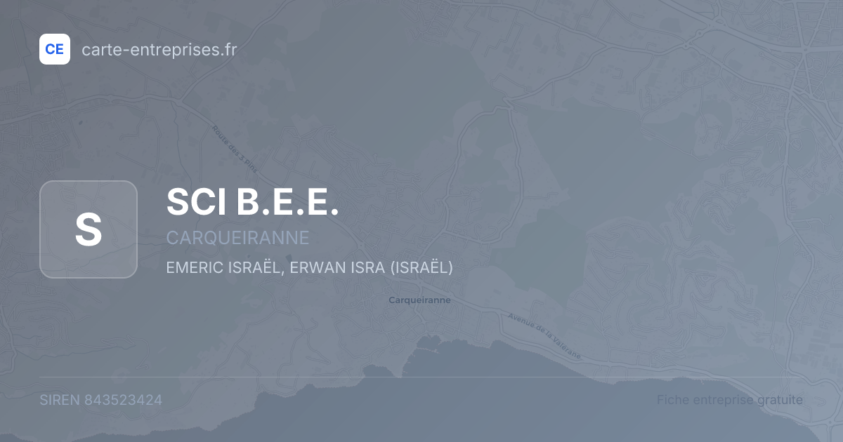 SCI B.E.E. — 843523424 — fiche entreprise