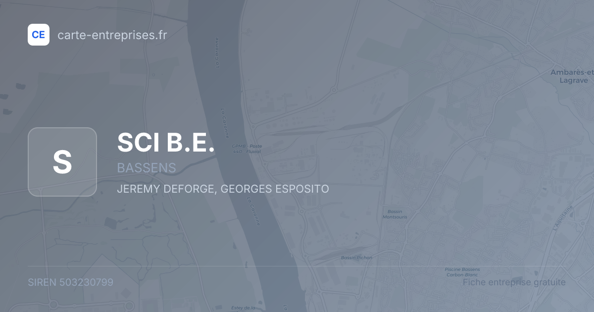 SCI B.E. — 503230799 — fiche entreprise