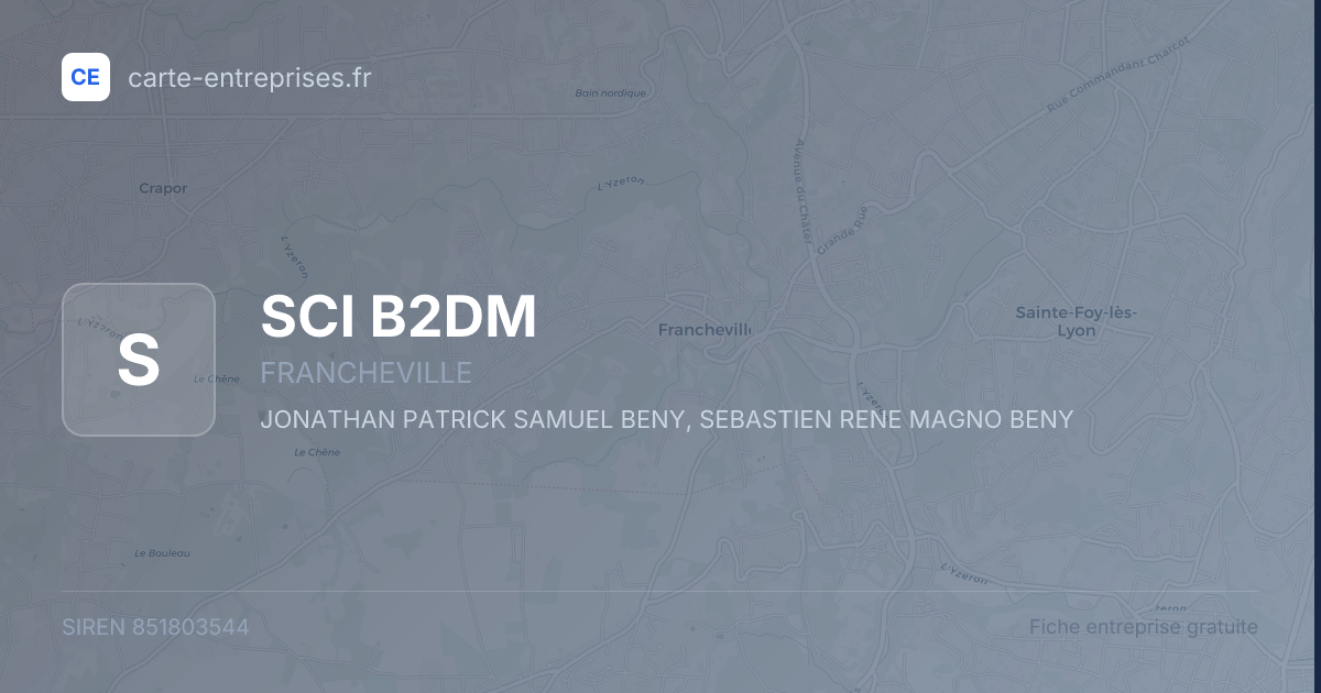SCI B2DM — 851803544 — fiche entreprise
