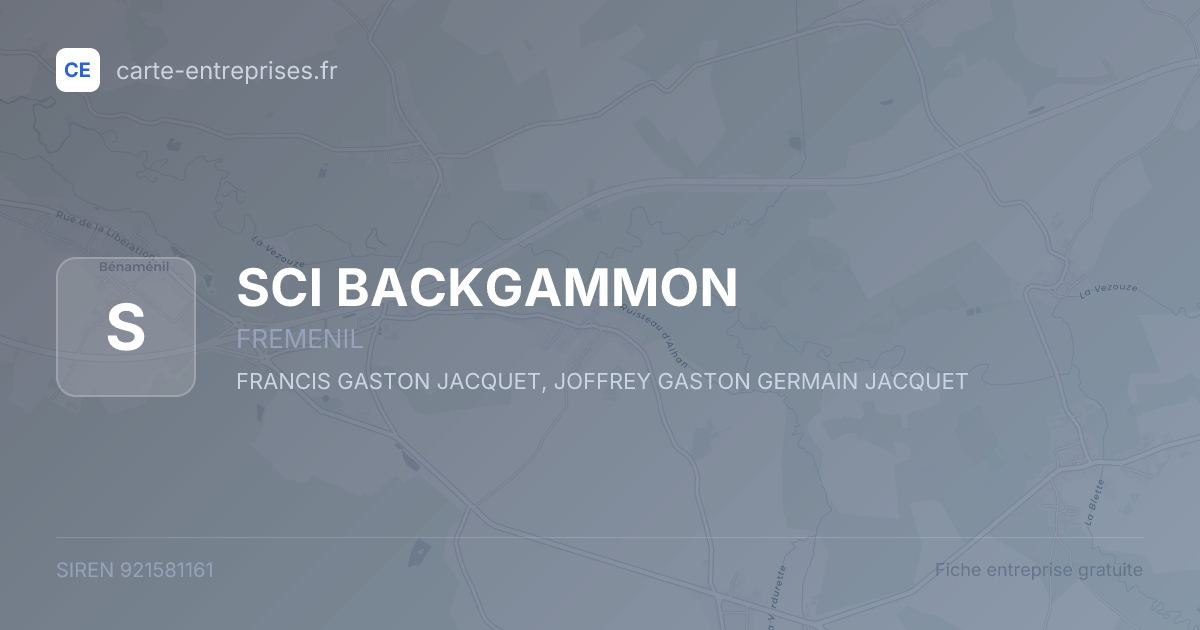 SCI BACKGAMMON — 921581161 — fiche entreprise