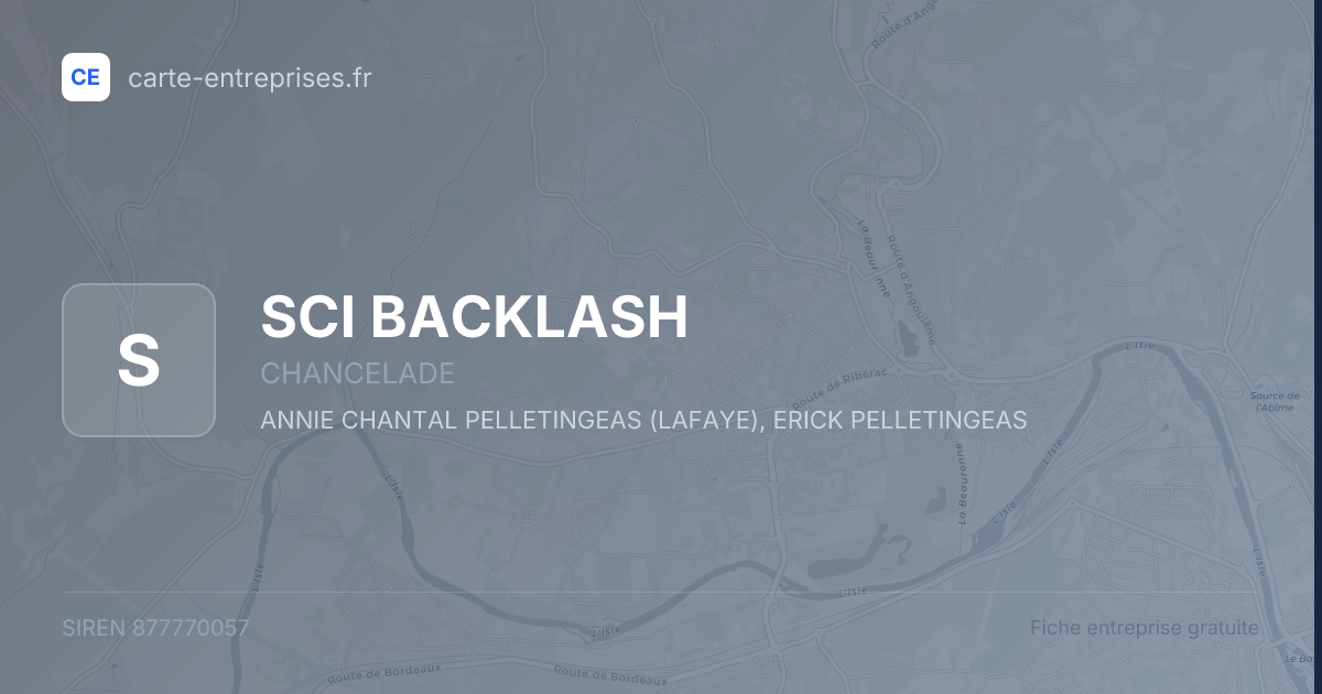 SCI BACKLASH — 877770057 — fiche entreprise