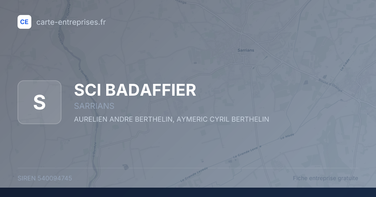SCI BADAFFIER — 540094745 — fiche entreprise