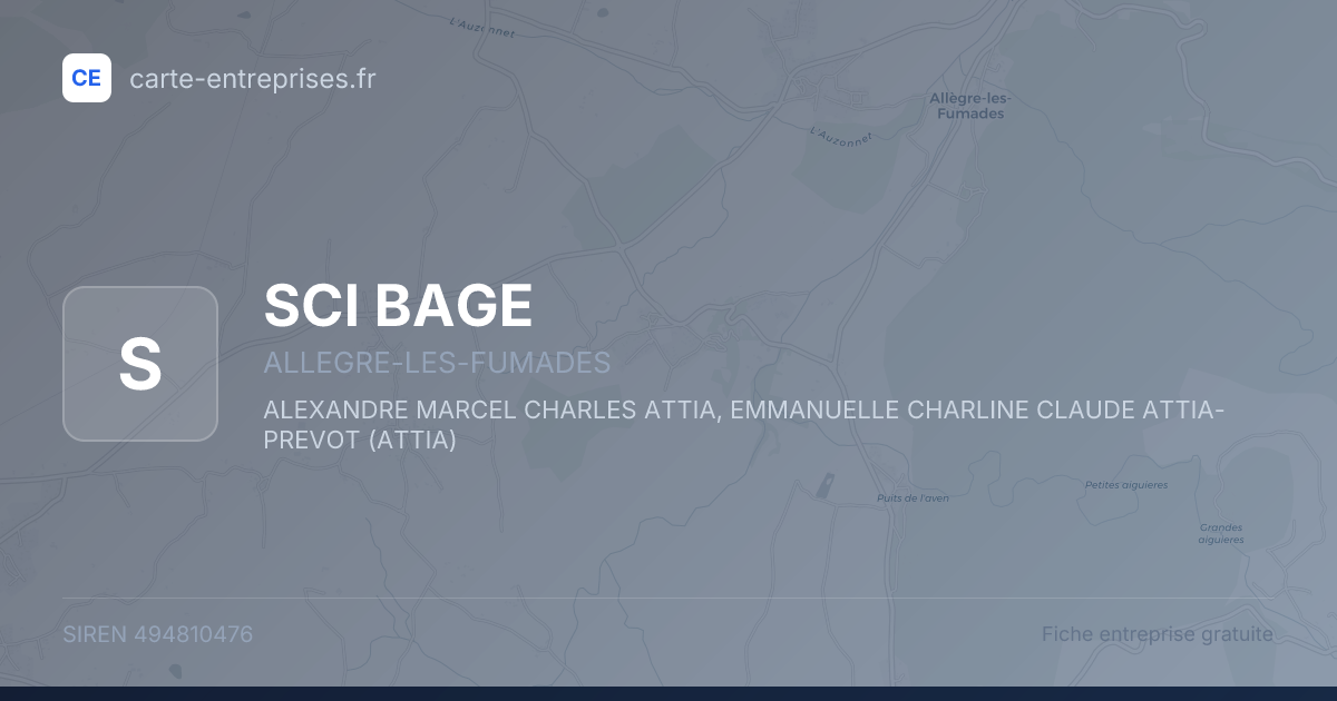 SCI BAGE — 494810476 — fiche entreprise
