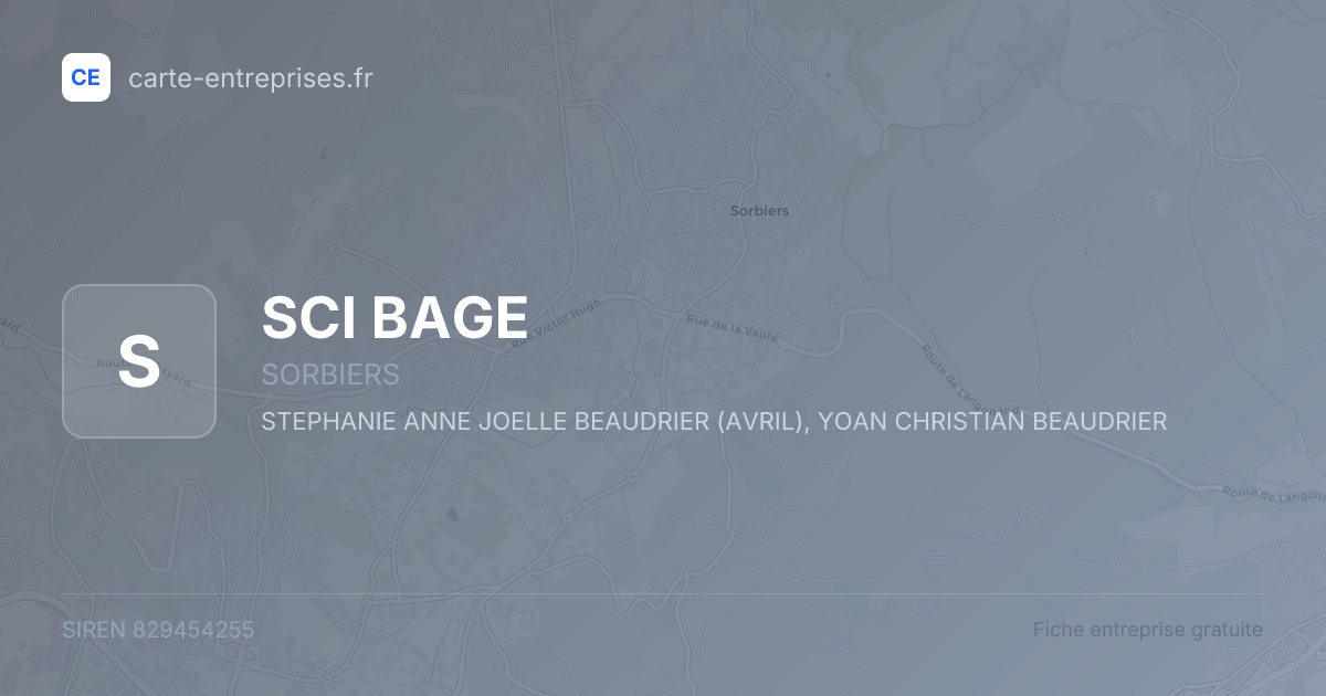 SCI BAGE — 829454255 — fiche entreprise