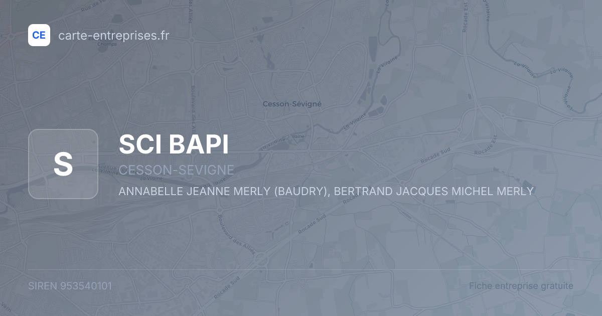 SCI BAPI — 953540101 — fiche entreprise