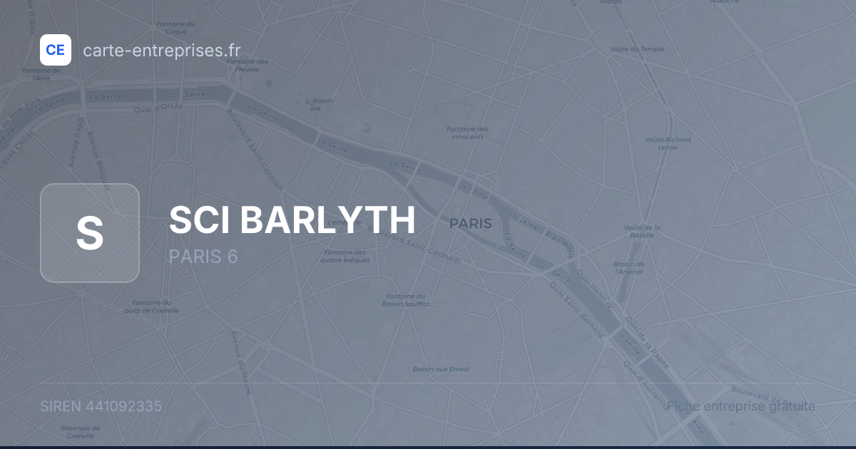 SCI BARLYTH — 441092335 — fiche entreprise