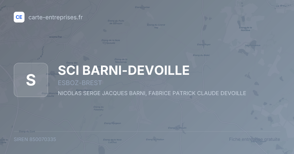 SCI BARNI-DEVOILLE — 850070335 — fiche entreprise