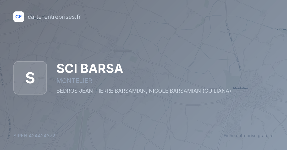 SCI BARSA — 424424372 — fiche entreprise