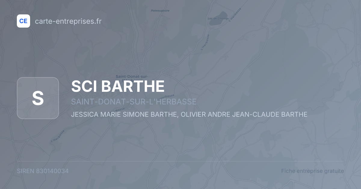 SCI BARTHE — 830140034 — fiche entreprise