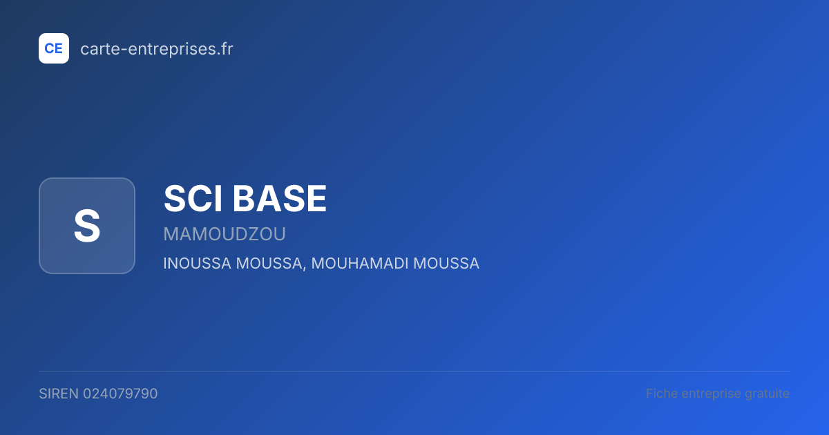 SCI BASE — 024079790 — fiche entreprise