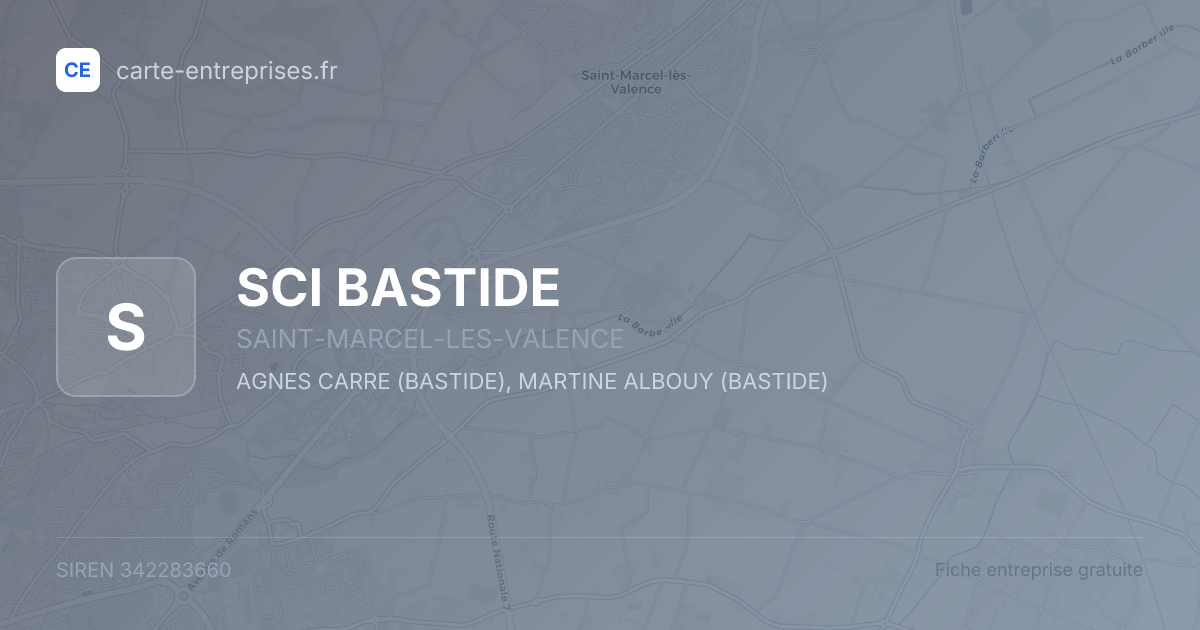 SCI BASTIDE — 342283660 — fiche entreprise