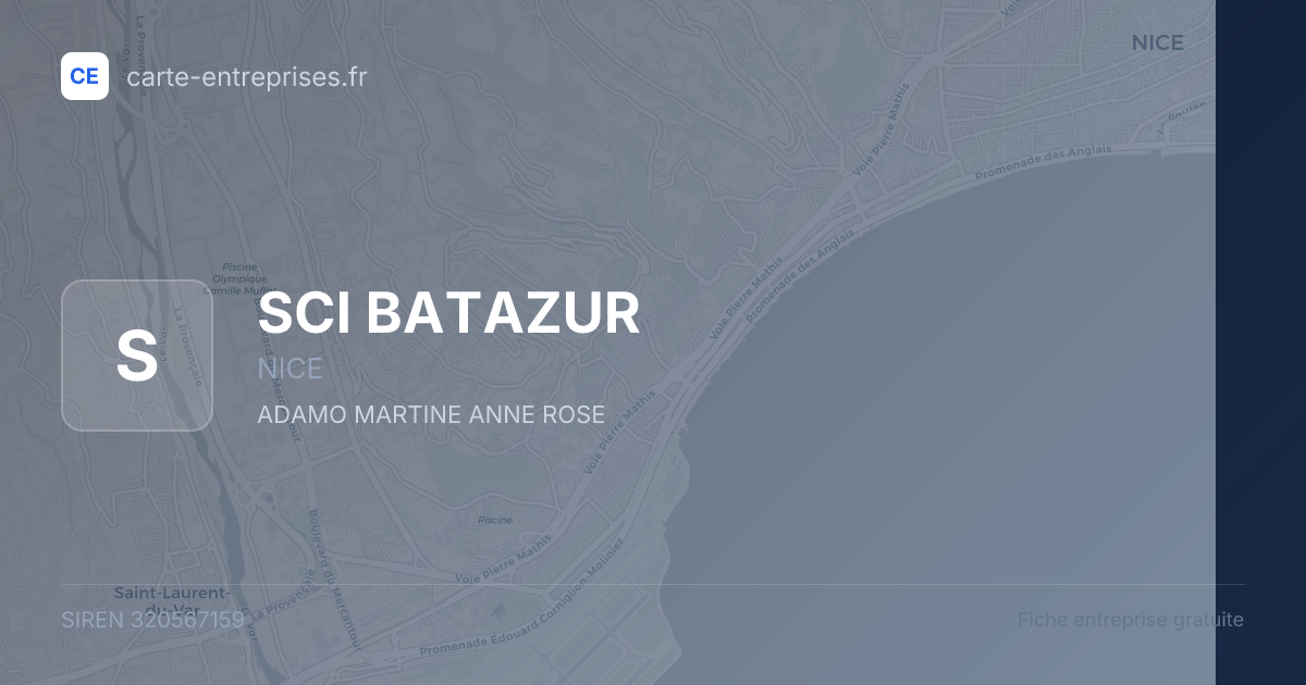 SCI BATAZUR — 320567159 — fiche entreprise