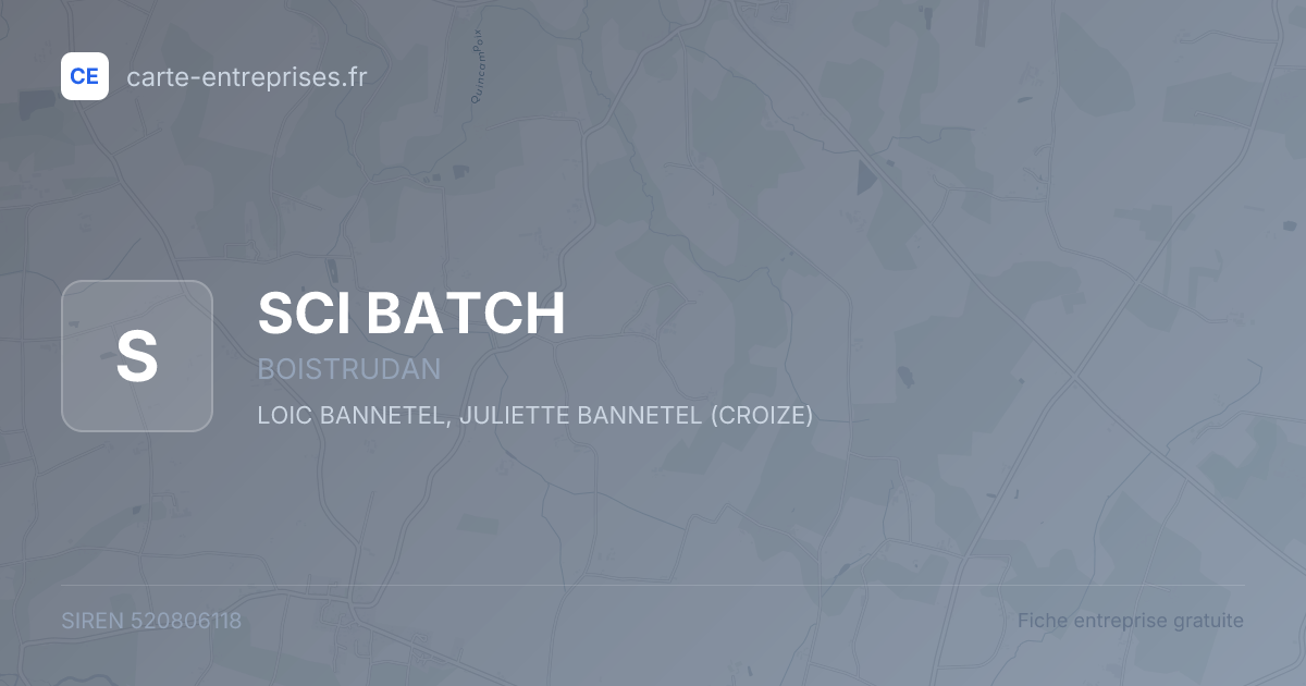 SCI BATCH — 520806118 — fiche entreprise