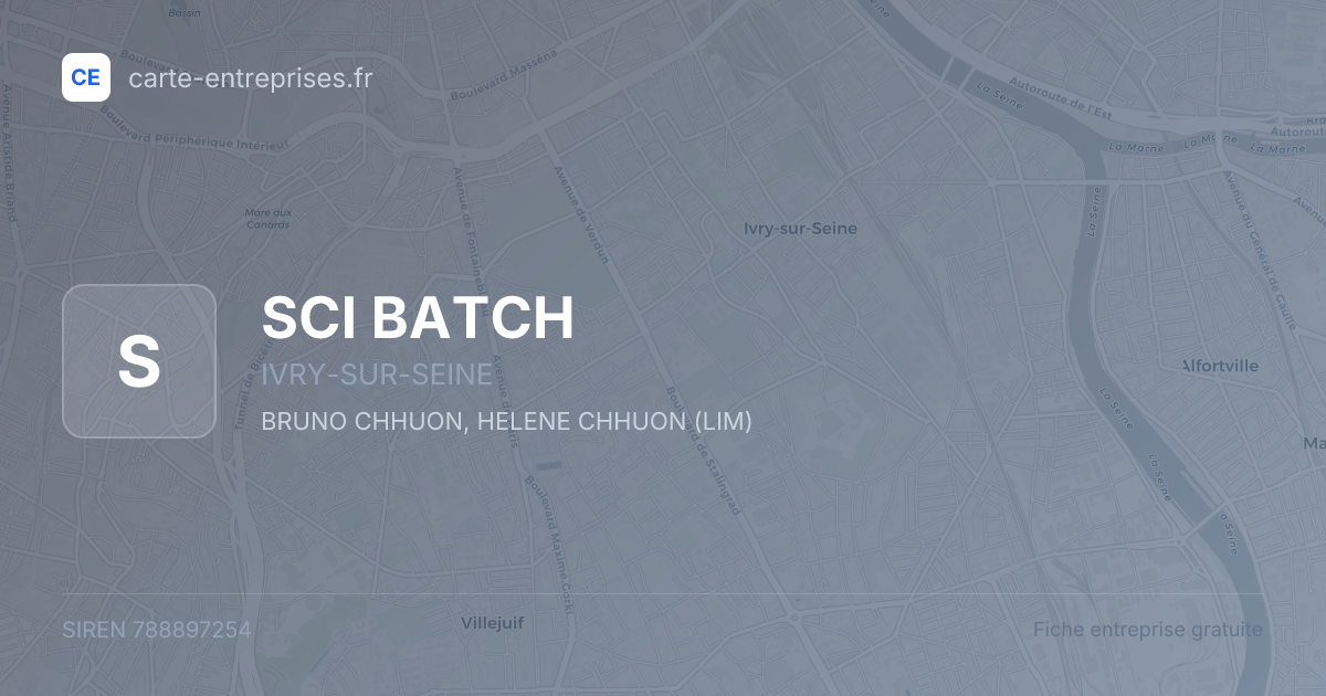 SCI BATCH — 788897254 — fiche entreprise