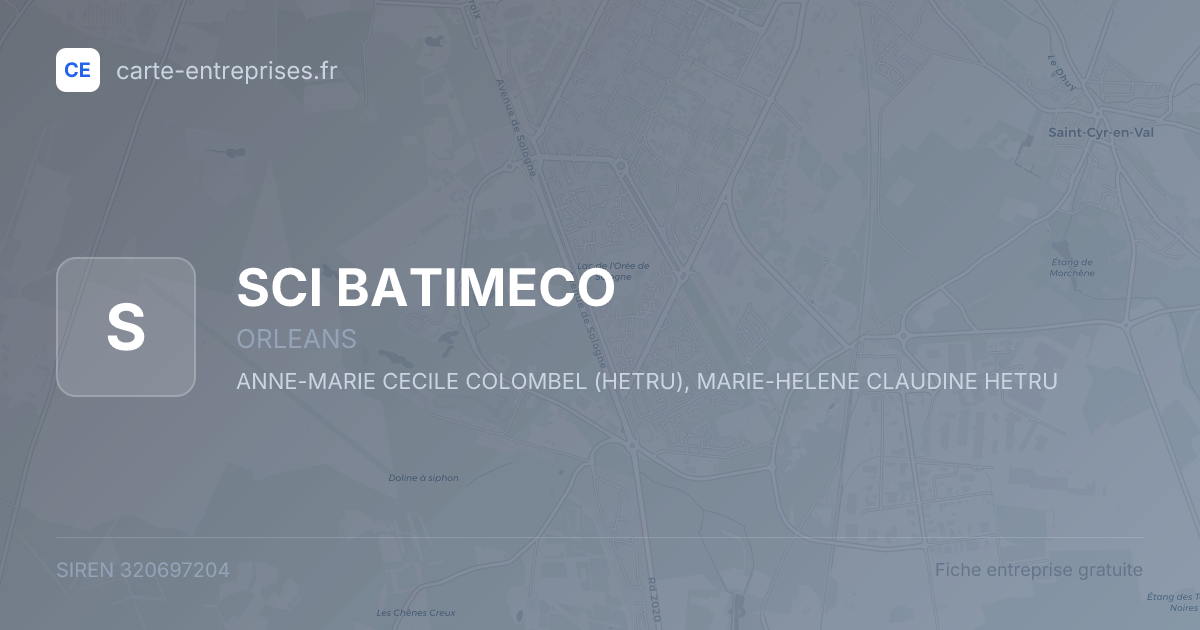 SCI BATIMECO — 320697204 — fiche entreprise