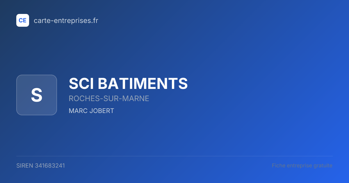 SCI BATIMENTS — 341683241 — fiche entreprise