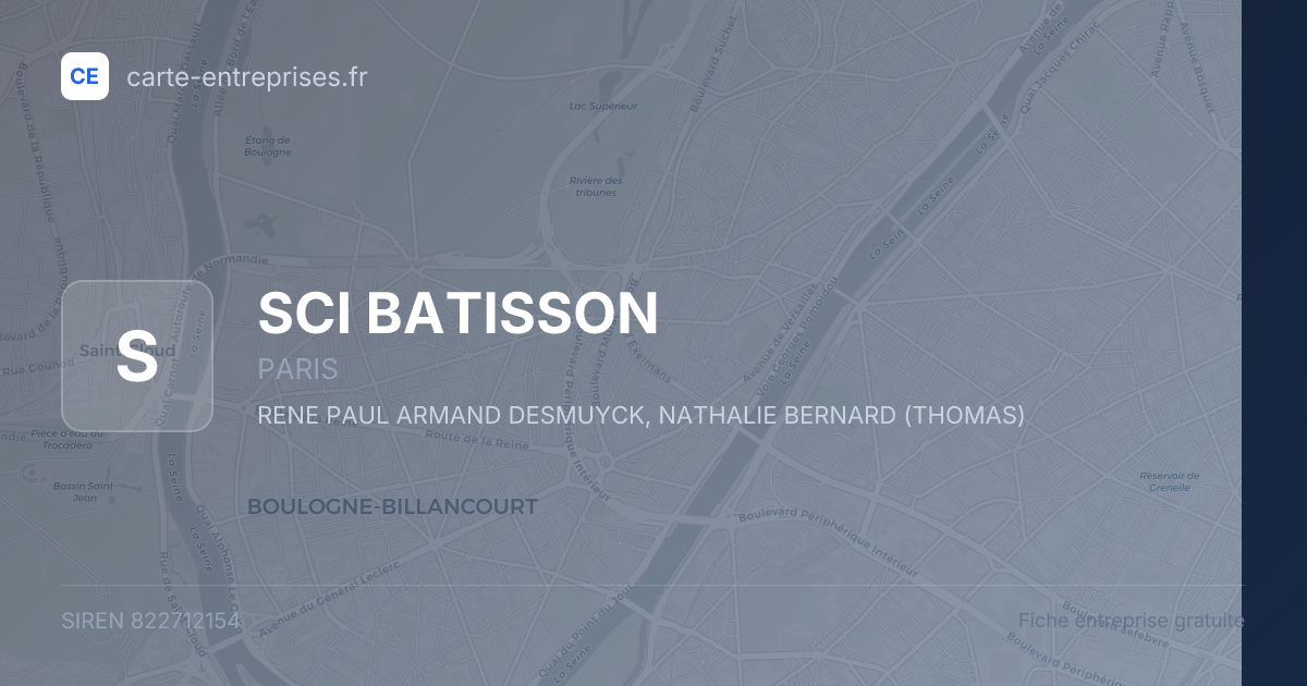 SCI BATISSON — 822712154 — fiche entreprise