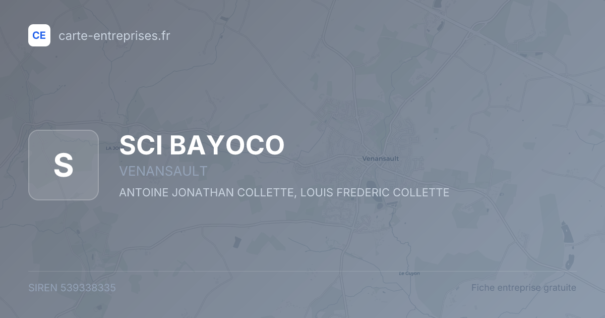 SCI BAYOCO — 539338335 — fiche entreprise