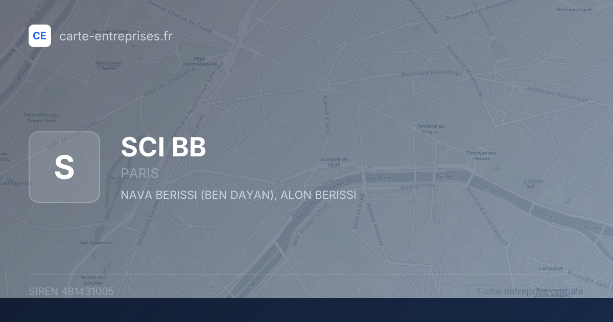 SCI BB — 481431005 — fiche entreprise