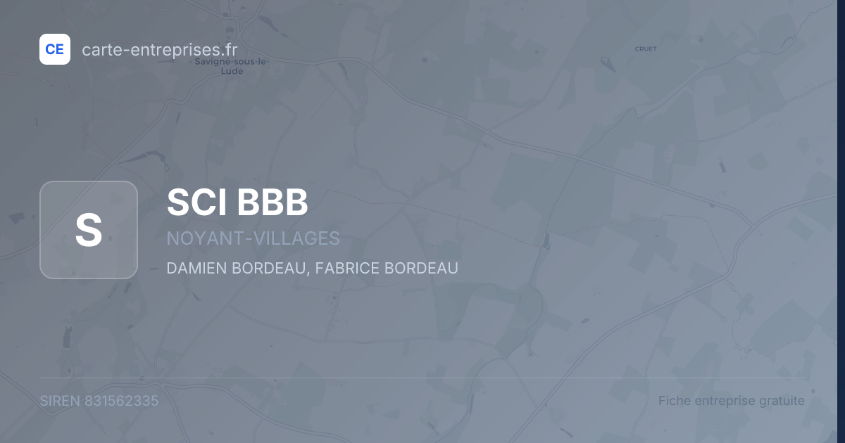 SCI BBB — 831562335 — fiche entreprise