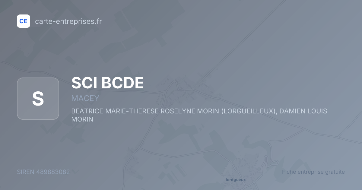 SCI BCDE — 489883082 — fiche entreprise