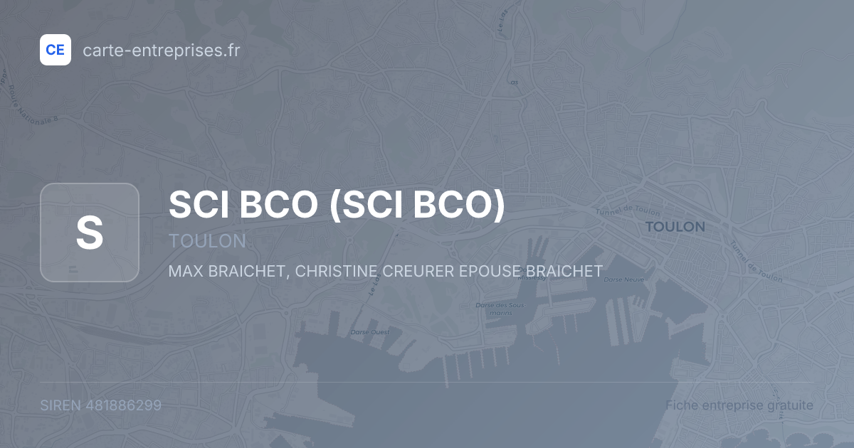 SCI BCO — 481886299 — fiche entreprise