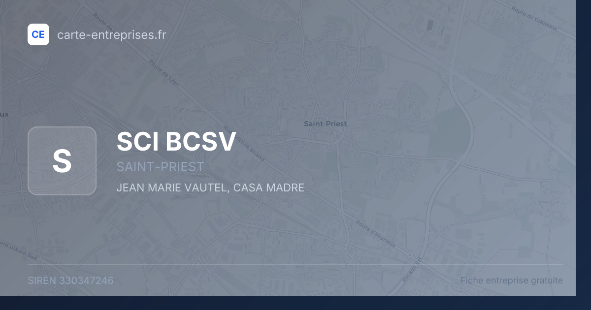 SCI BCSV — 330347246 — fiche entreprise
