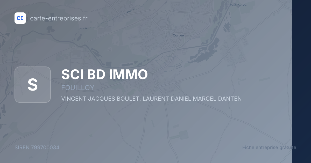 SCI BD IMMO — 799700034 — fiche entreprise