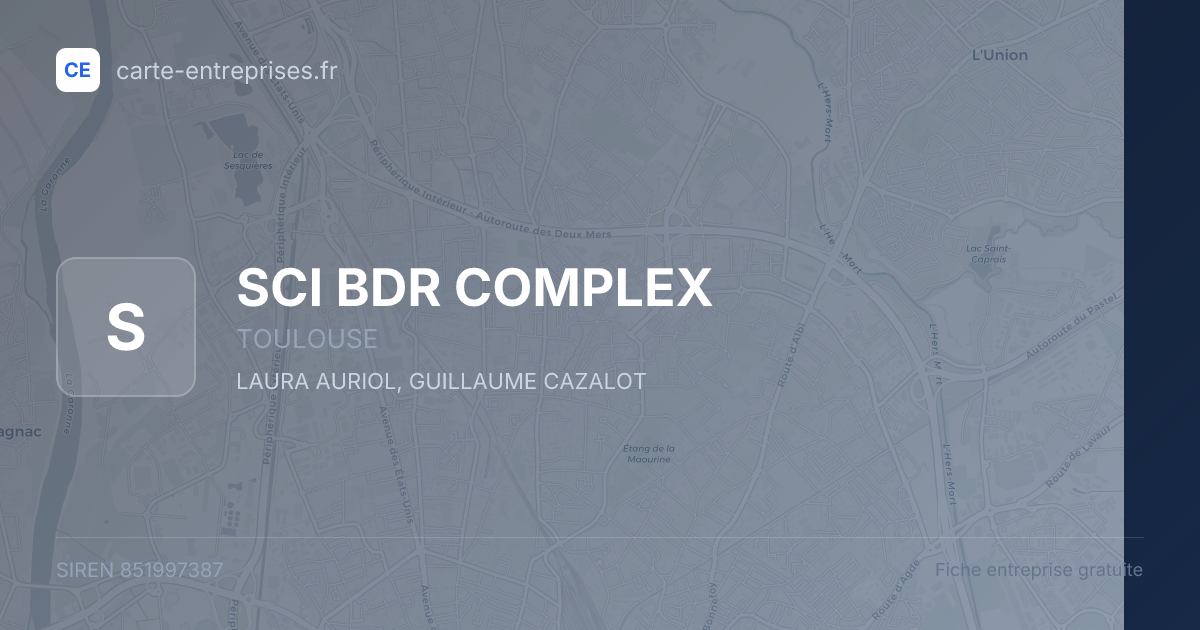 SCI BDR COMPLEX — 851997387 — fiche entreprise