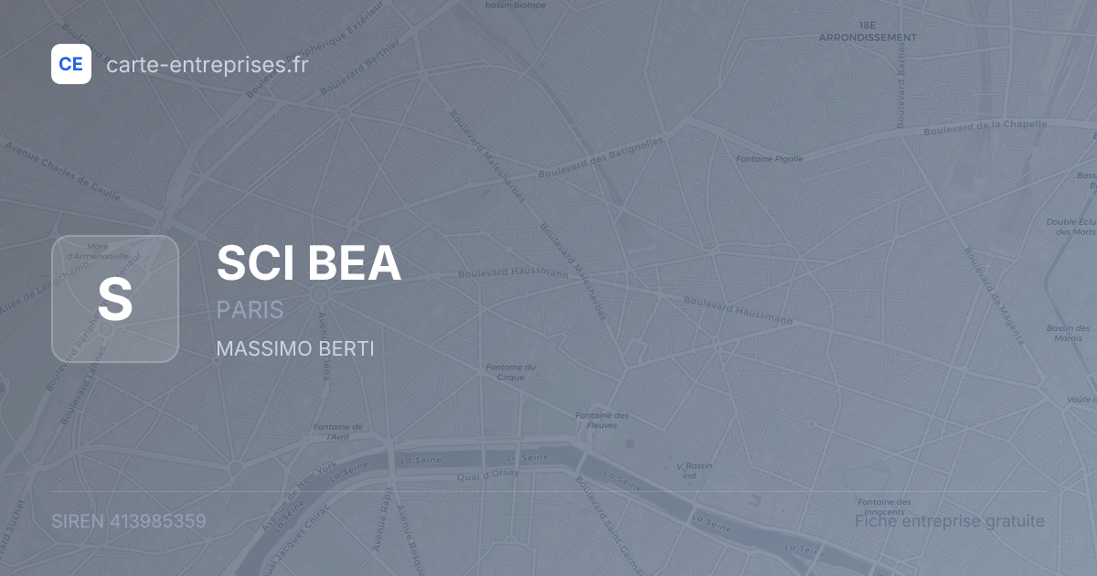 SCI BEA — 413985359 — fiche entreprise