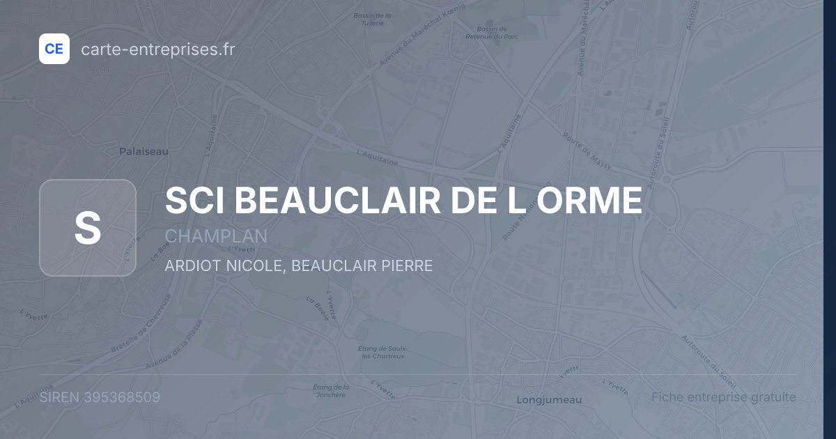 SCI BEAUCLAIR DE L ORME — 395368509 — fiche entreprise